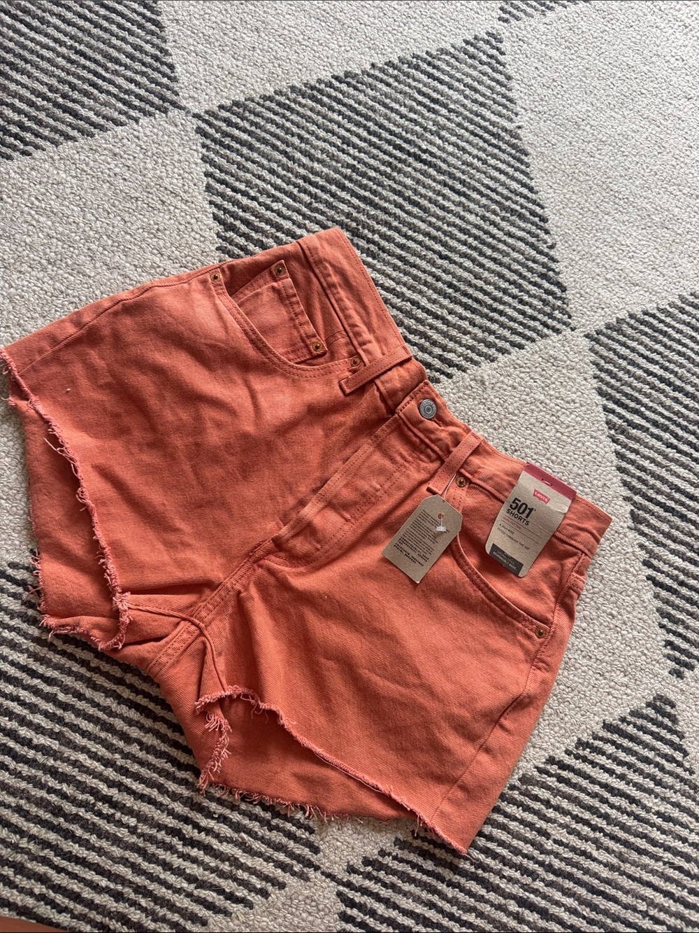 Levi's Women's Orange Denim Cutoff Shorts